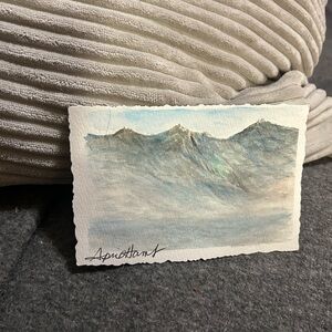 Mountain Landscape Watercolor Art Card